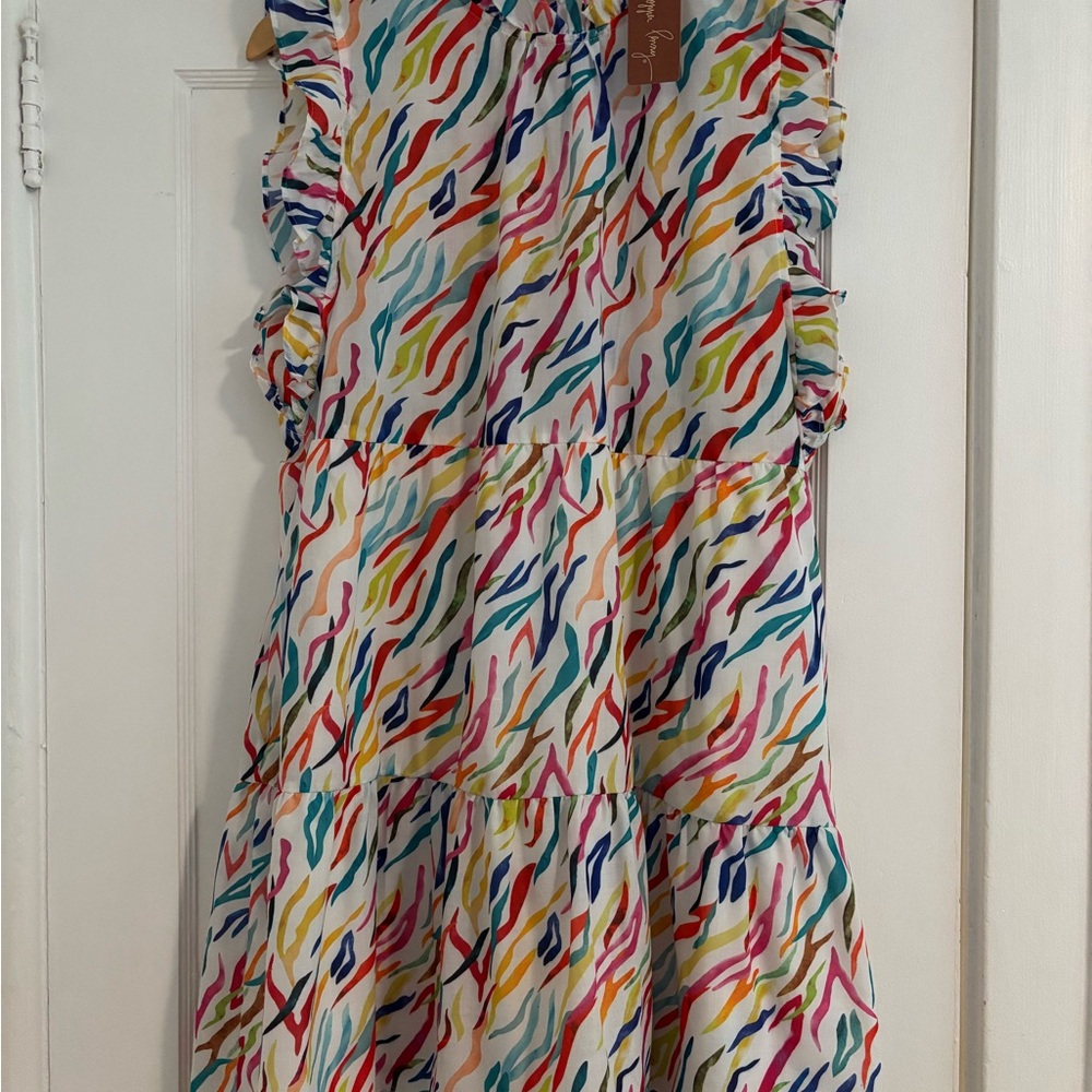 THML Multicolor Dress with Ruffle Sleeves - BNWT